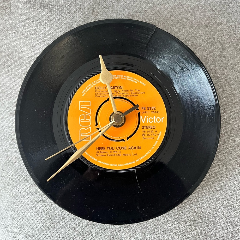 Dolly Parton RCA Victor Vinyl Record Clock